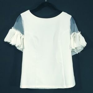 Cold shoulder zip up blouse